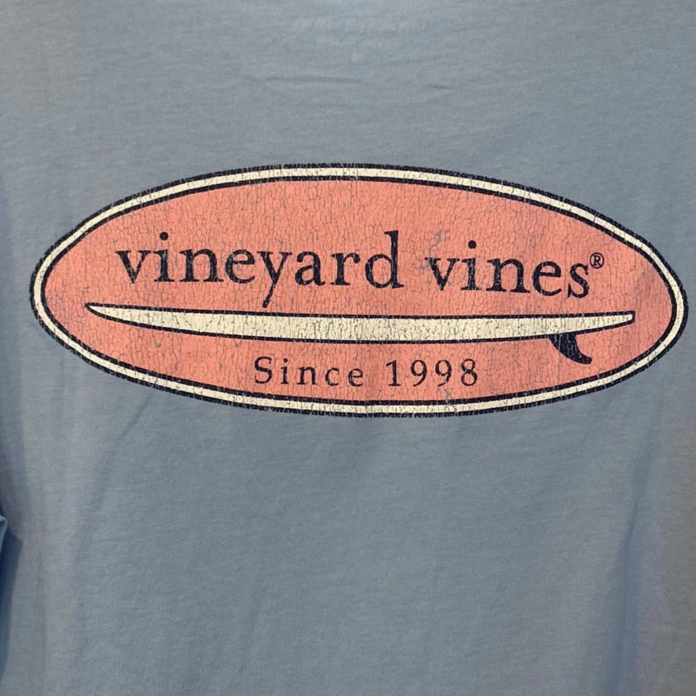 New men's Vineyard Vines surf logo graphic long sleeve pocket tee t-shirt - Picture 3 of 8